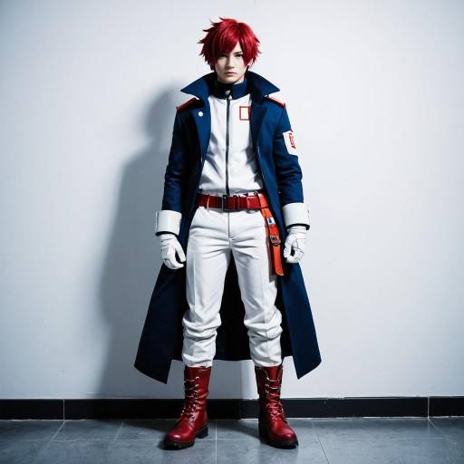 Cosplayer in Hero Academia Todoroki Costume