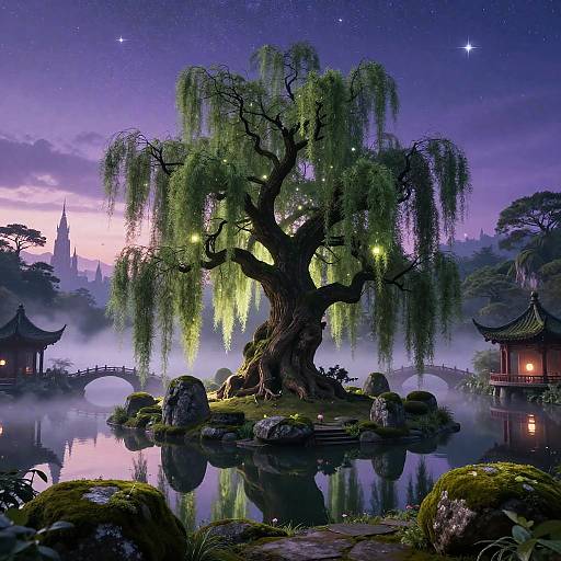Ethereal Whispering Willow Sanctuary