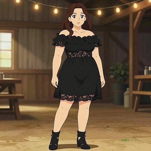 Bohemian Chic Woman in Rustic Barn