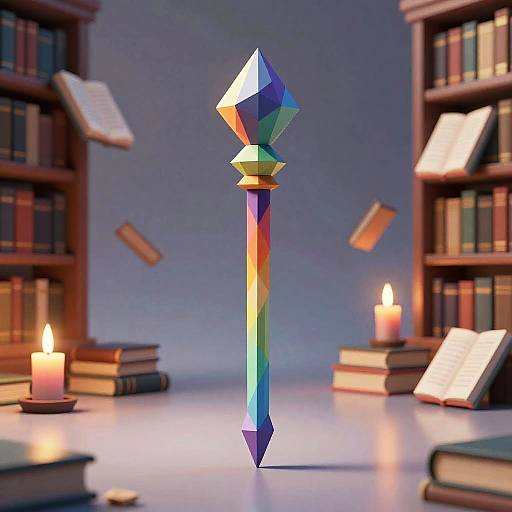 Low-Poly Stylized Wizard's Staff