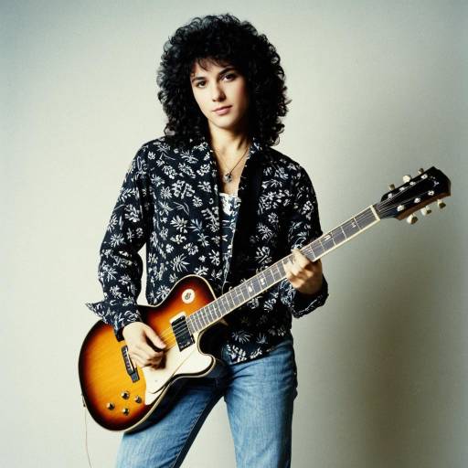 1980s Rocker Playing Electric Guitar