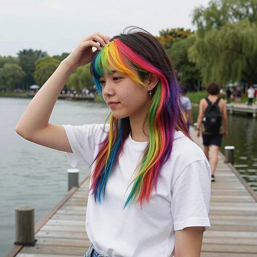 Lakeside Pier Rainbow Undercut Portrait