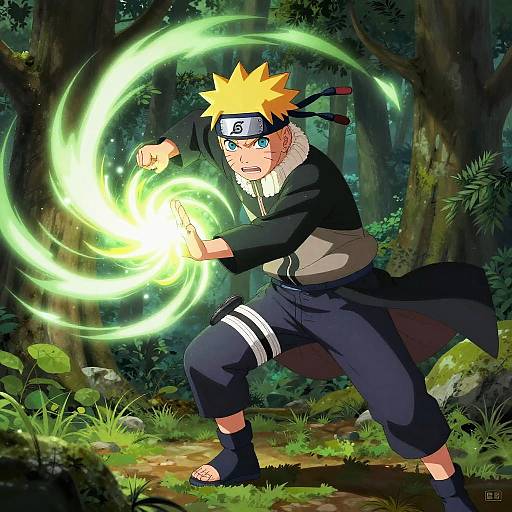 Naruto with Dreads Performing Rasengan