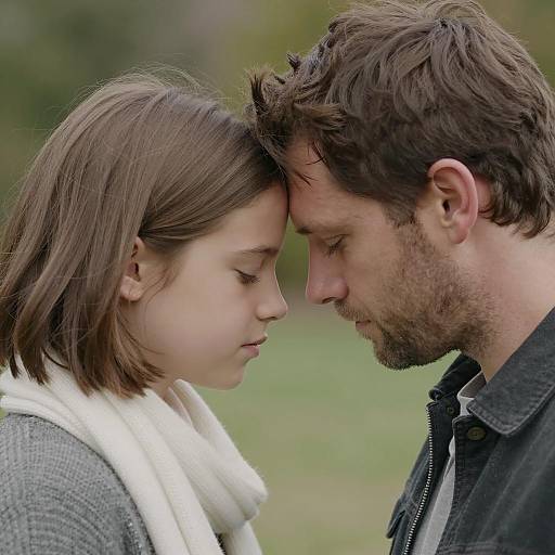 Intense Portrait of Man and Girl