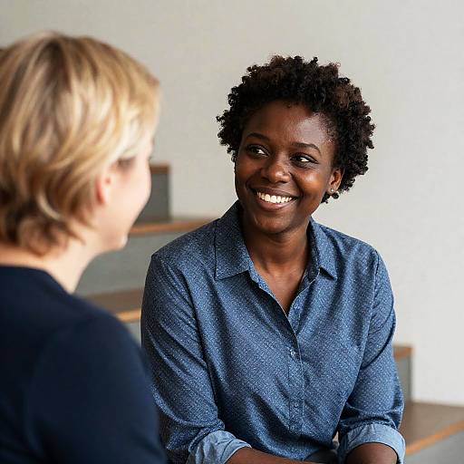 Smiling Women Portrait with Curly Hair