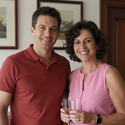 Happy Couple in Stylish Living Room