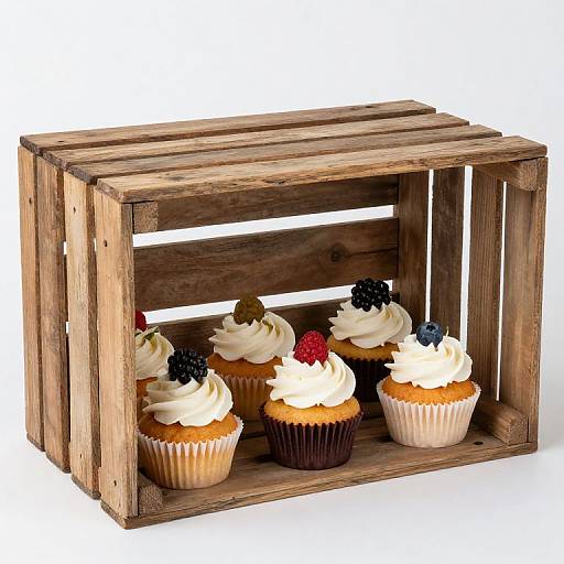 Rustic Wooden Crate Cupcake Display
