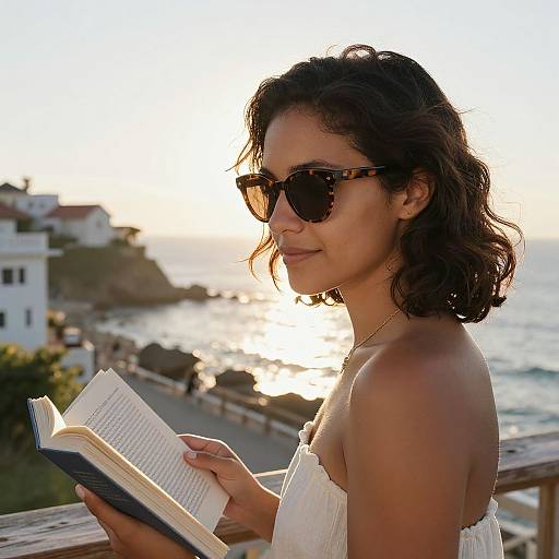 Serene Coastal Morning Reading
