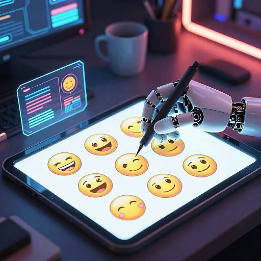 Cyberpunk AI Emoji Creator Concept