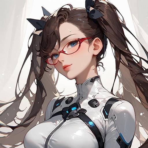 Anime Girl in White Plugsuit