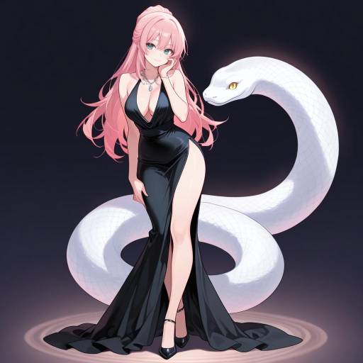 Charismatic Snake-Person in Enchanted Setting Charismatic Snake-Person in Enchanted Setting