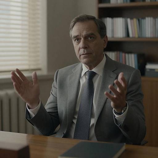 Serious Middle-Aged Man at Desk