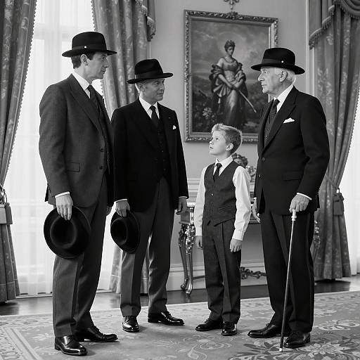 Elegant Vintage Gathering in Monochrome