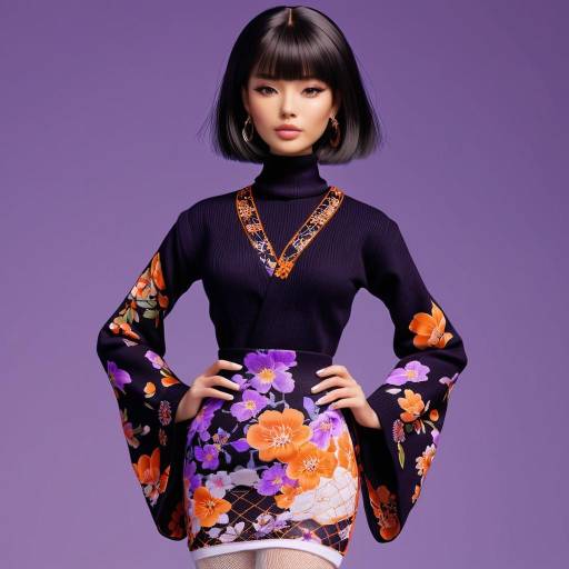 High Fashion Anime Model with Kimono High Fashion Anime Model with Kimono