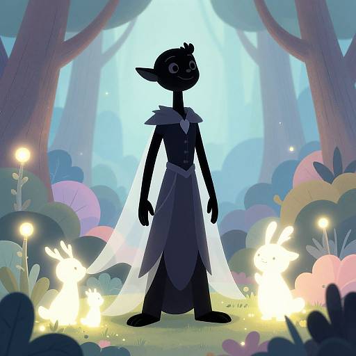 Whimsical Forest Guardian Cartoon