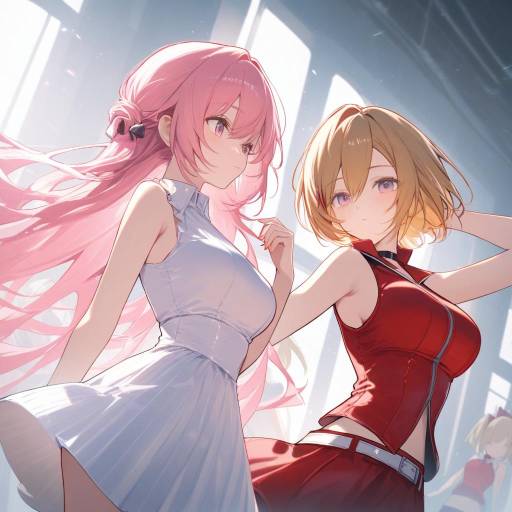 Vocaloid Girls in Striped Outfits