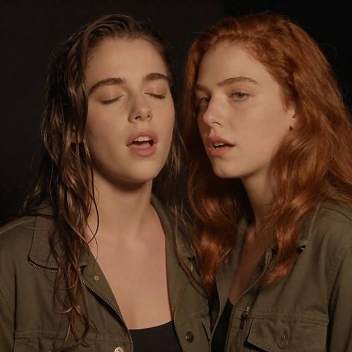 Intimate Portrait of Two Women in Orange