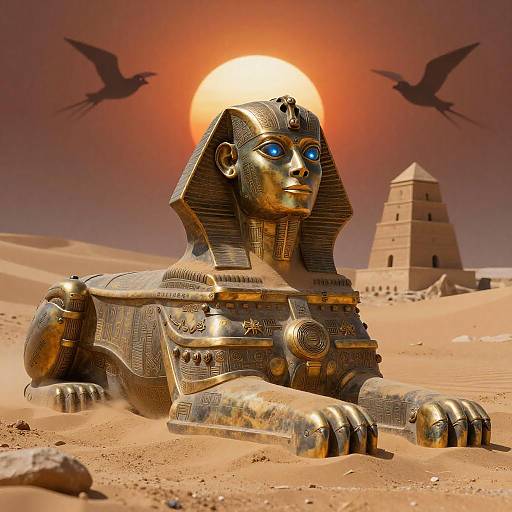 Arcane Sphinx in a Desert Eclipse