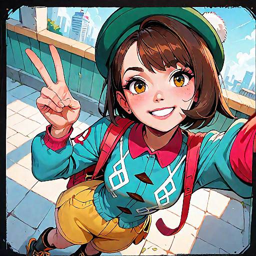 City Girl Selfie with Dutch Angle