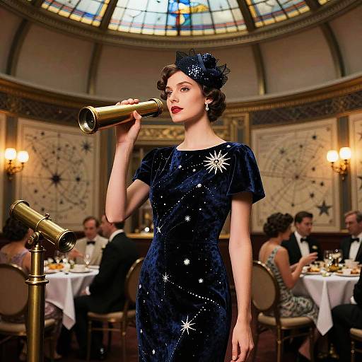 Starry Tea Party in Art-Deco Observatory