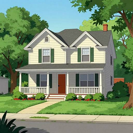 Classic Cartoon Suburban Charm
