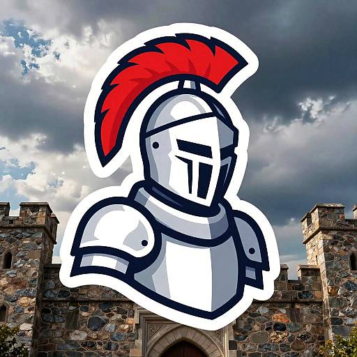 Bold Knight Helmet Mascot Logo