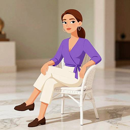 Elegant Fashion Portrait in Museum Foyer