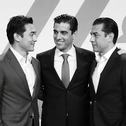 Elegant Black and White Photo of Trio