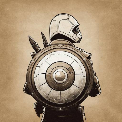 Monochrome Pokemon Creature with Shield