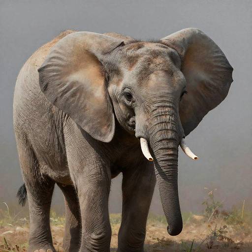 Hyper-Realistic Young Calf Elephant Painting