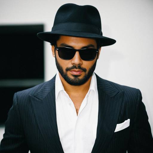 Stylish Man in Black Suit and Hat