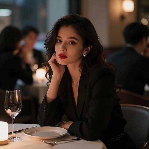 Elegant Noir Dining Scene with Style