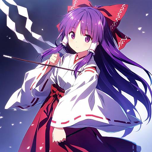 Illustration of Hakurei reimu (pc-98), touhou in the style of Yuuki tatsuya