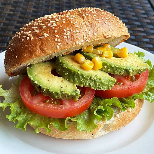 Fresh Sesame Bun Veggie Sandwich