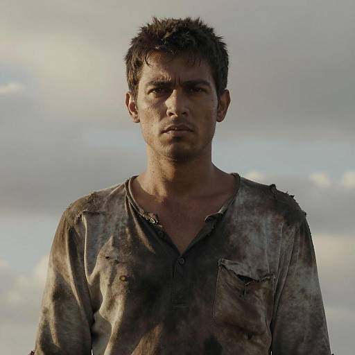 Intense Portrait Against Dramatic Clouds