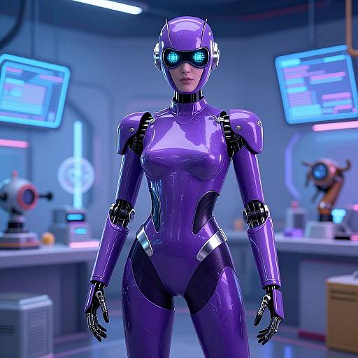 Retro Sci-Fi Purple Fembot Costume