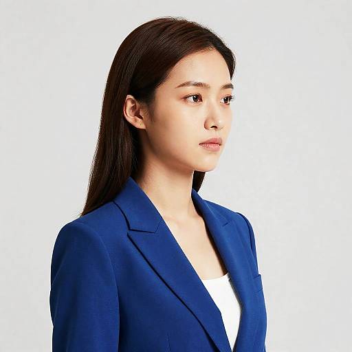 Stylish Woman in Blue Blazer