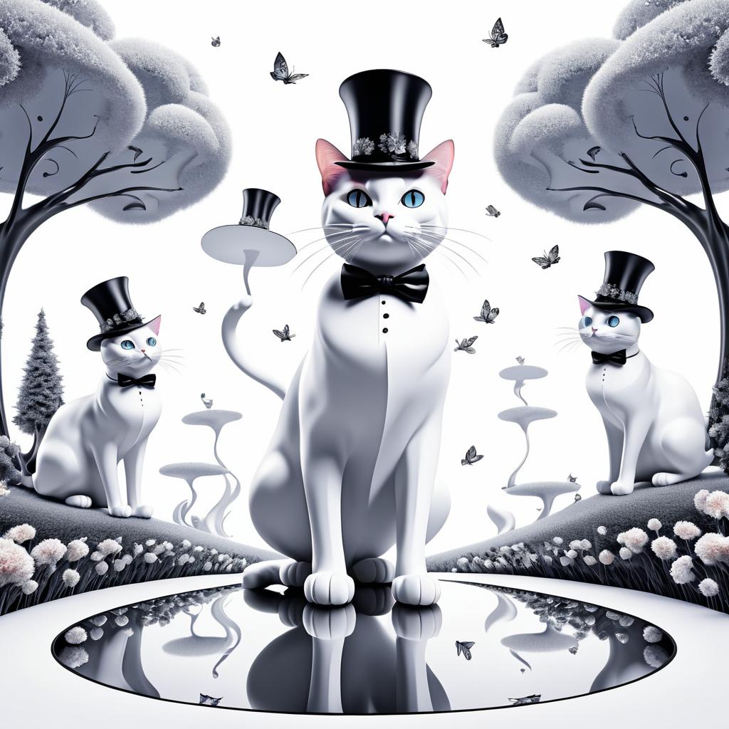 Surreal Cat Art with Dreamlike Elements