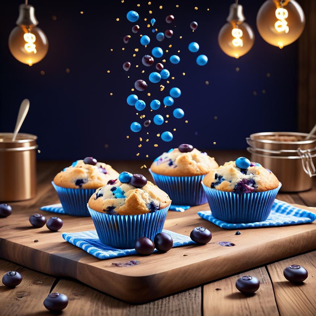 Ultra-Realistic Blueberry Muffins Photography