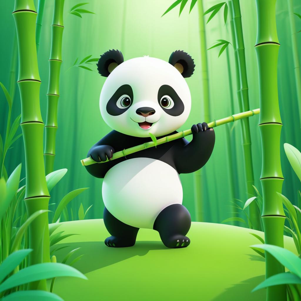 Adorable Panda Bear in Lush Forest