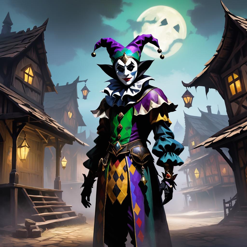 Mystical Jester in Ghost Town Scene