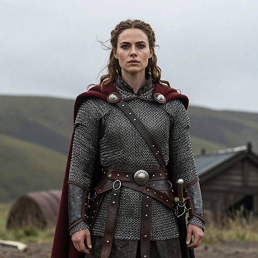 Braveheart-Style Warrior Woman in Landscape
