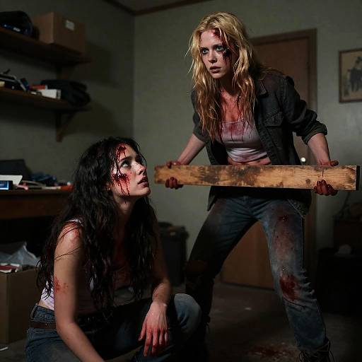 Tense Confrontation in a Dark Room