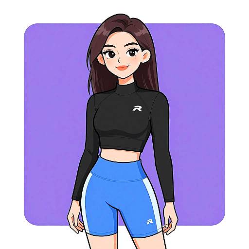 Smiling Woman in Stylish Activewear