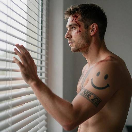 Intense Portrait of a Muscular Man