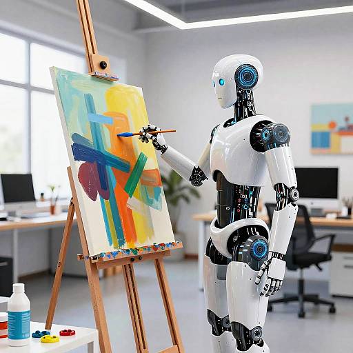 Humanoid Robot Creating Abstract Art