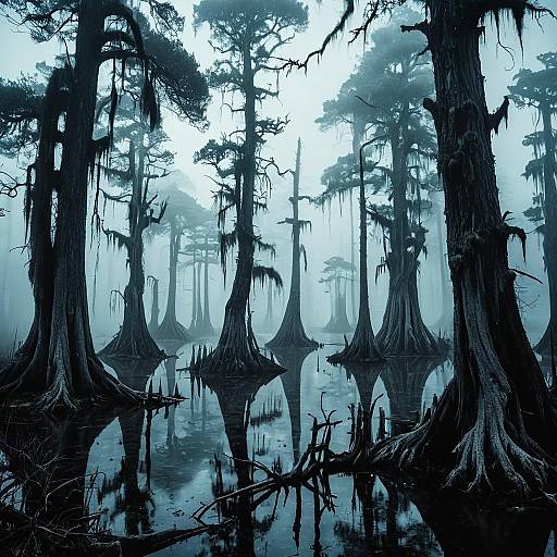 Foggy Enchanted Cypress Swamp