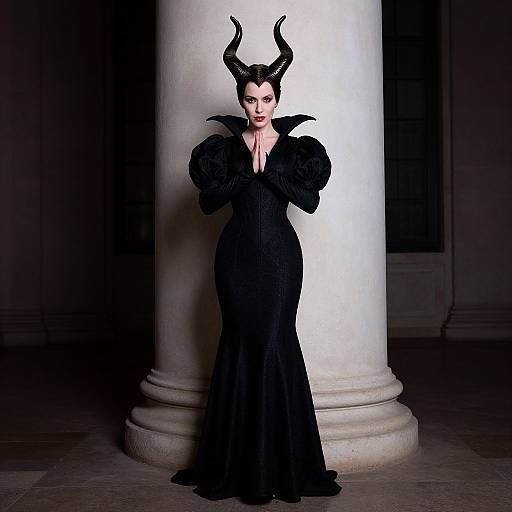 Maleficent-Inspired Girl in Black Dress