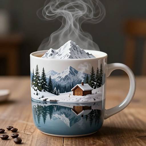 Miniature Mountain Landscape in Coffee Mug