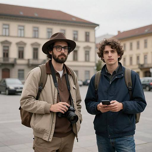 Urban Moment: Two Friends in the City